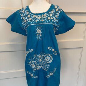Embroidered Cotton Dress- Size Small